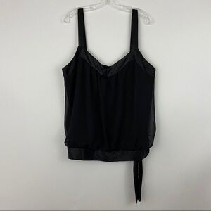 Mossimo Black Chiffon Satin Trimmed Tank Sz 24W